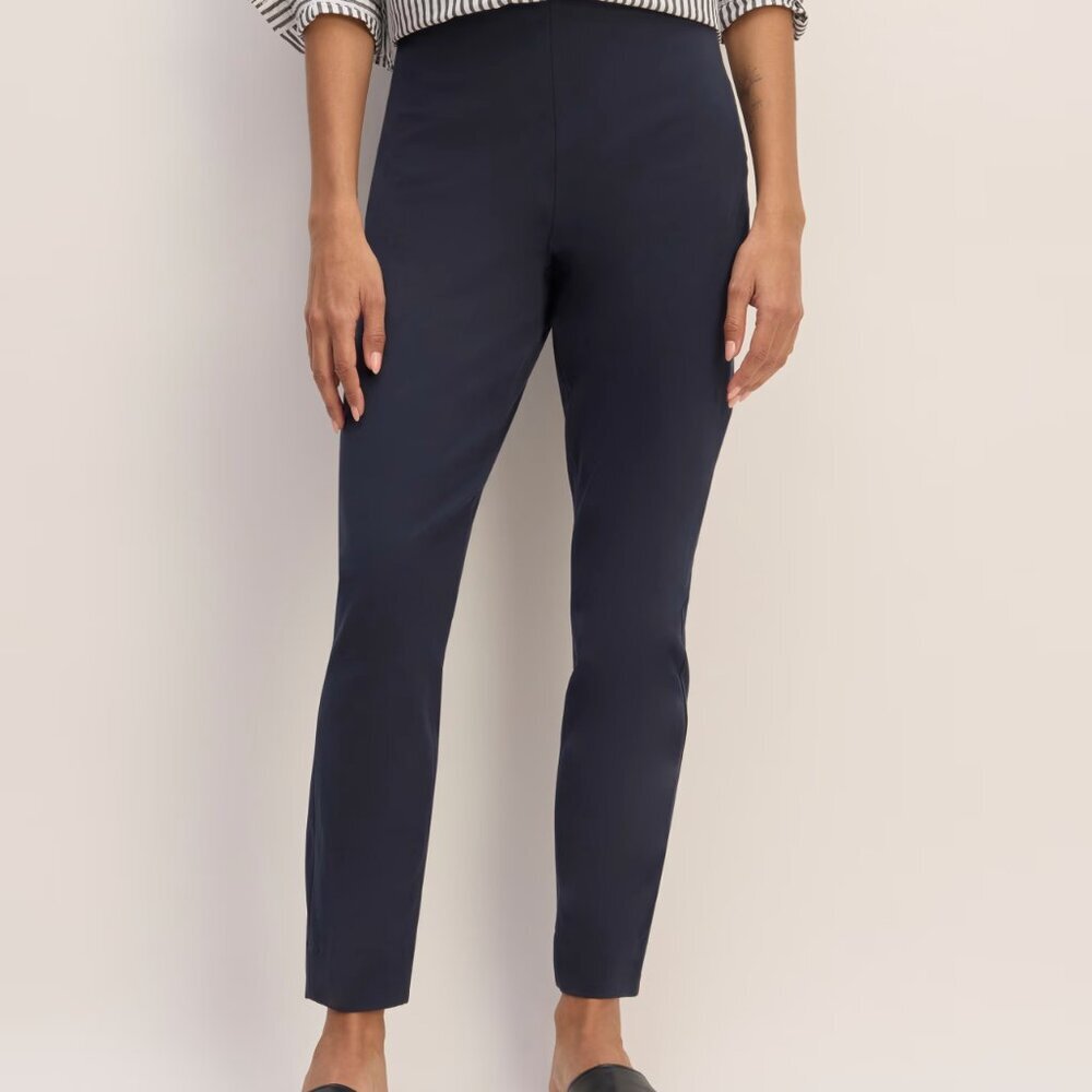 Everlane Bi-Stretch Work Pant Side Zip Mid-Rise Slim Leg 4 Way Stretch size 6